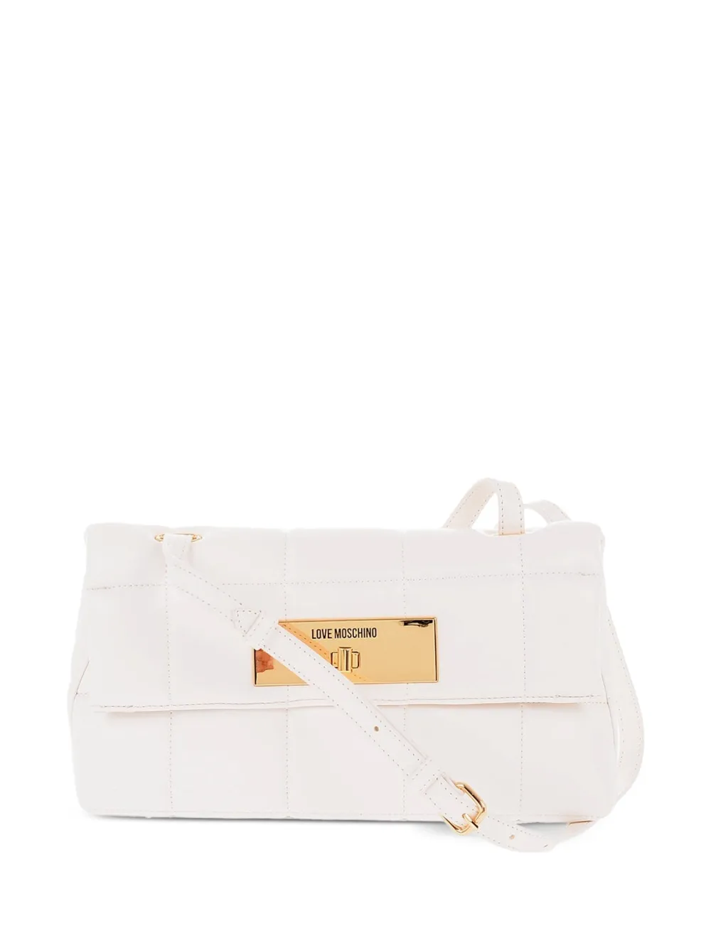 Moschino quilted turn-lock medium shoulder bag - Neutrals