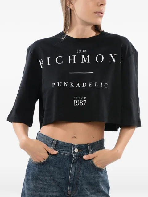 John Richmond logo-print cropped T-shirt