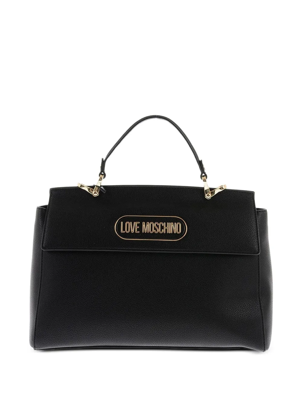 Moschino logo-plaque tote bag - Black