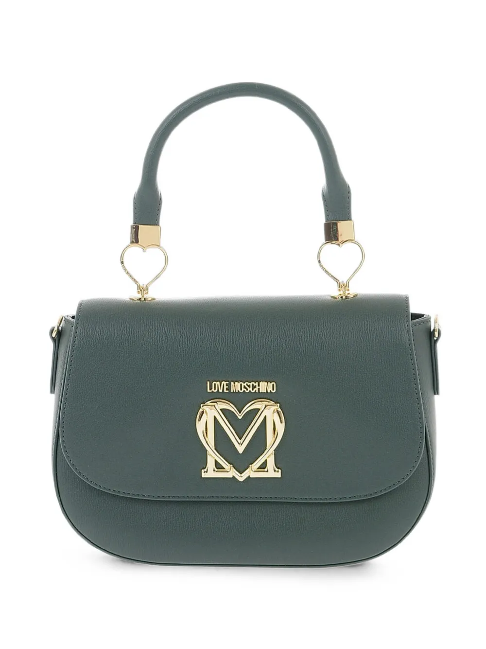 Moschino logo-plaque heart-detail tote bag - Green