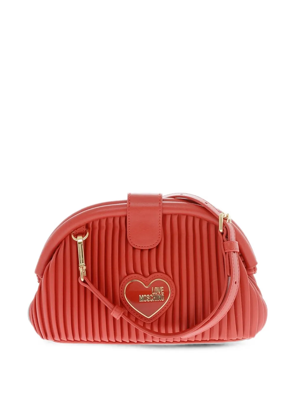 Moschino pleated heart-motif crossbody bag - Rot