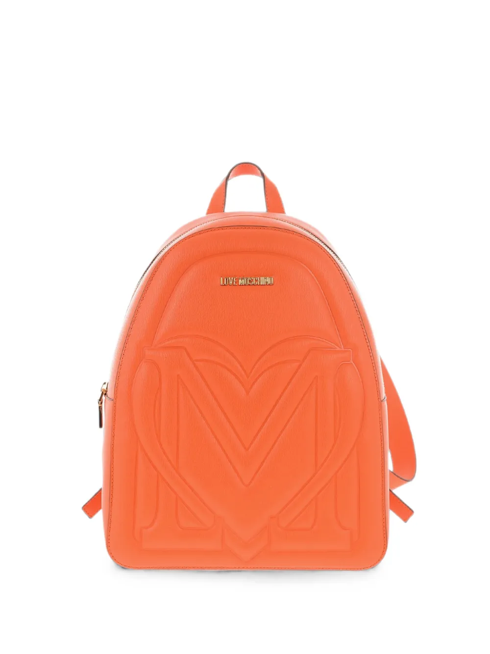 Moschino logo-plaque embossed-logo backpack - Orange
