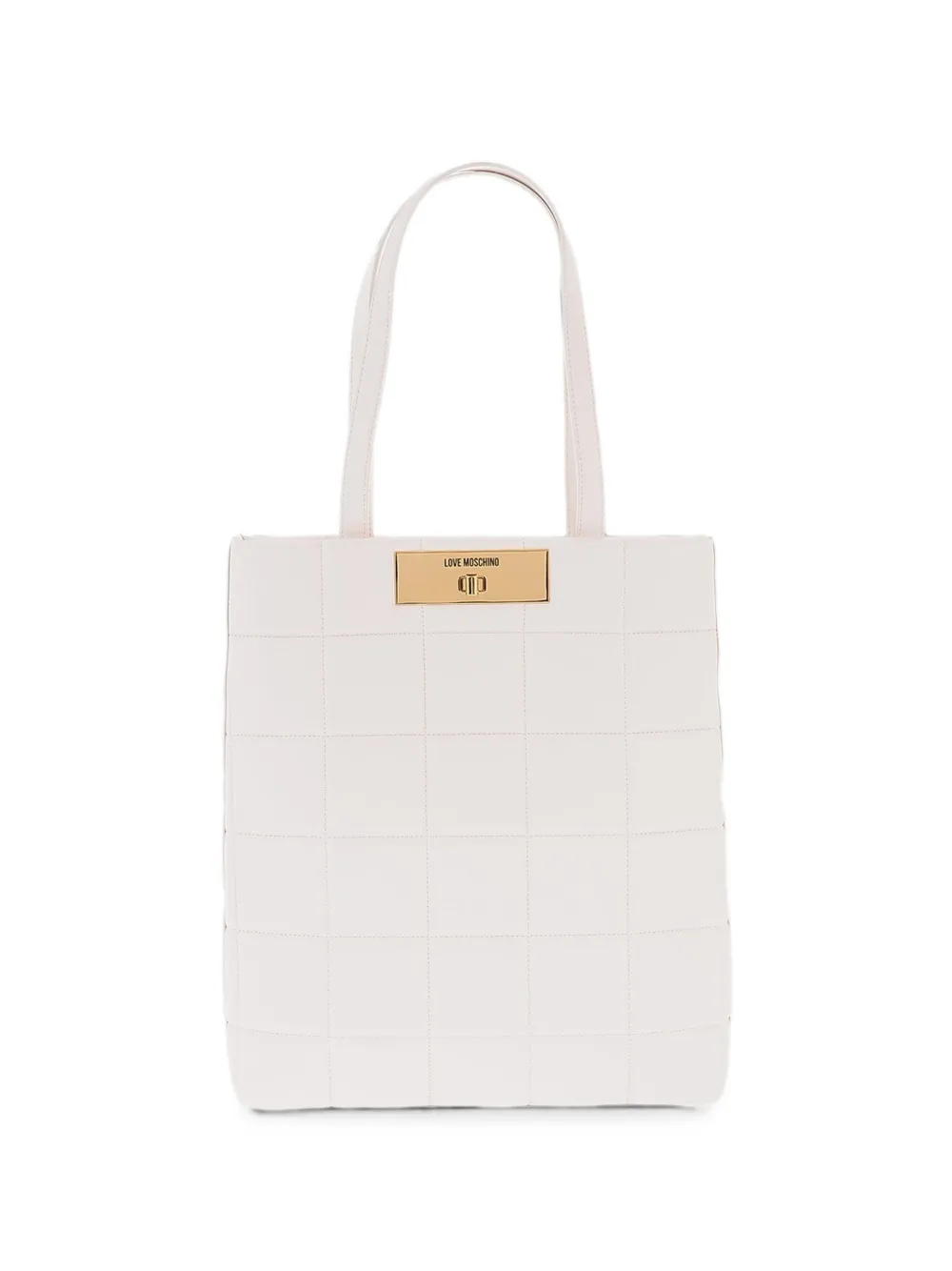 Moschino quilted turn-lock tote bag - White