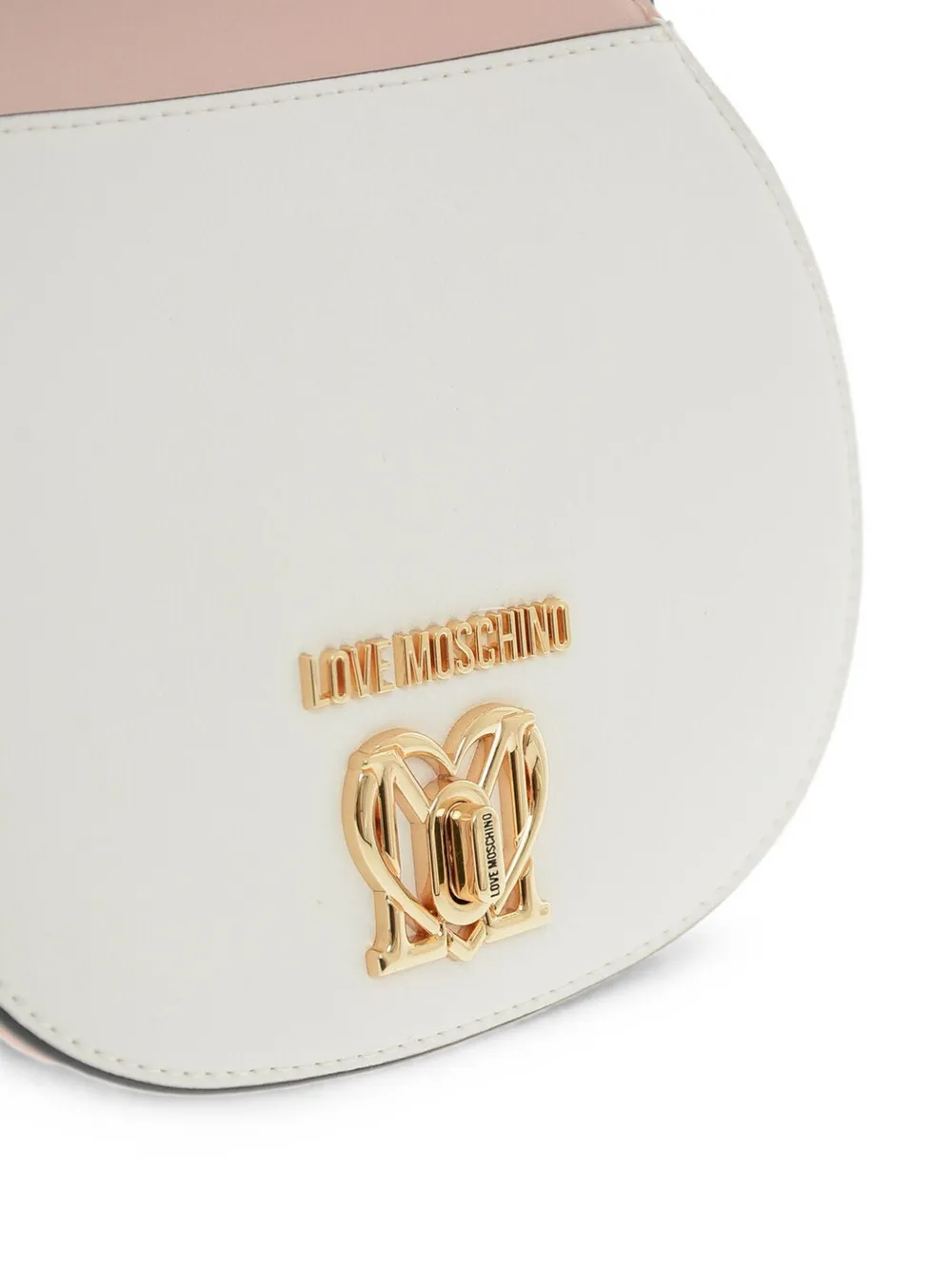 Moschino logo-plaque shoulder bag Wit