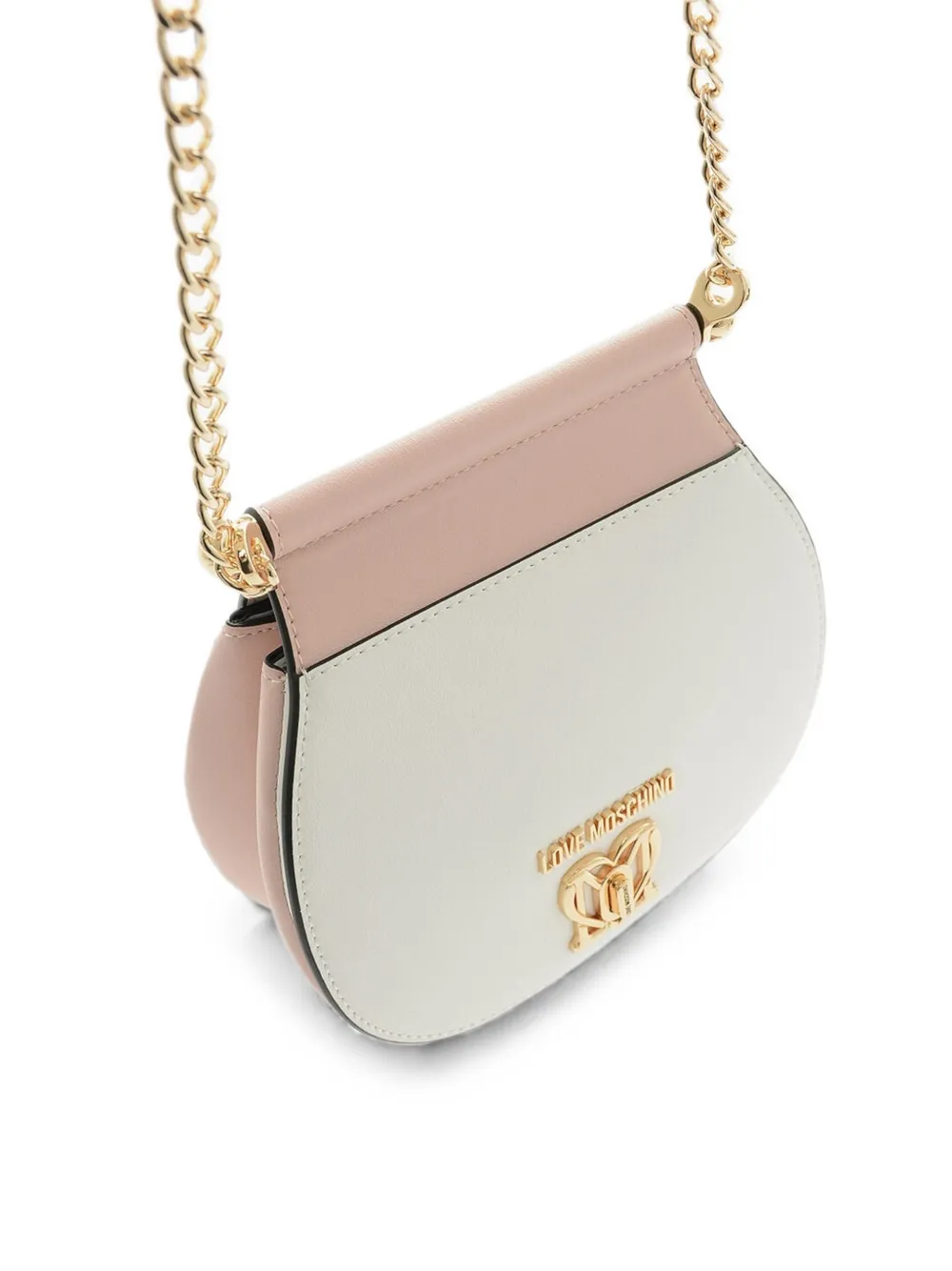Moschino logo-plaque shoulder bag Wit