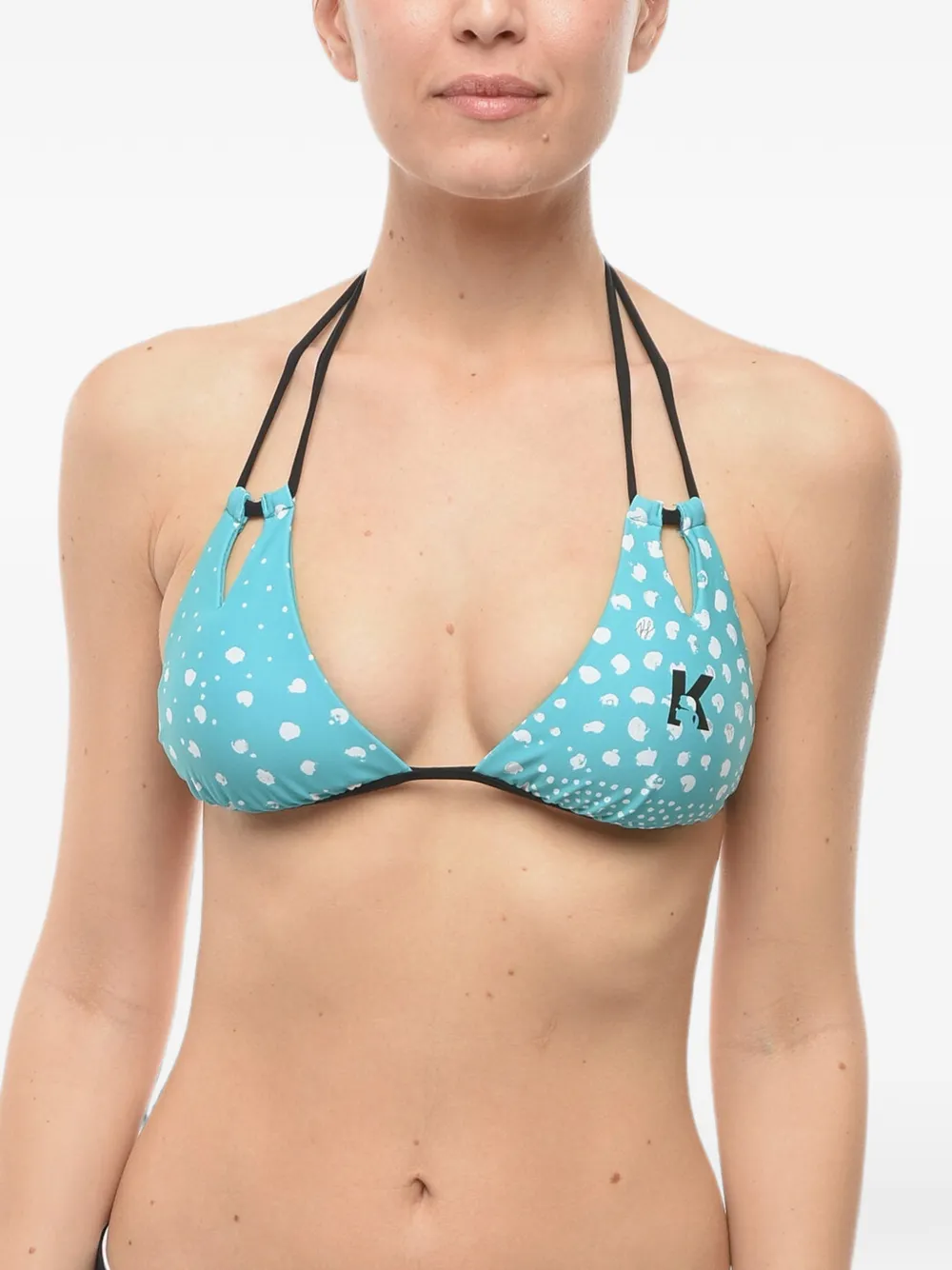 Karl Lagerfeld Bikinioberteil mit Logo-Print - Blau