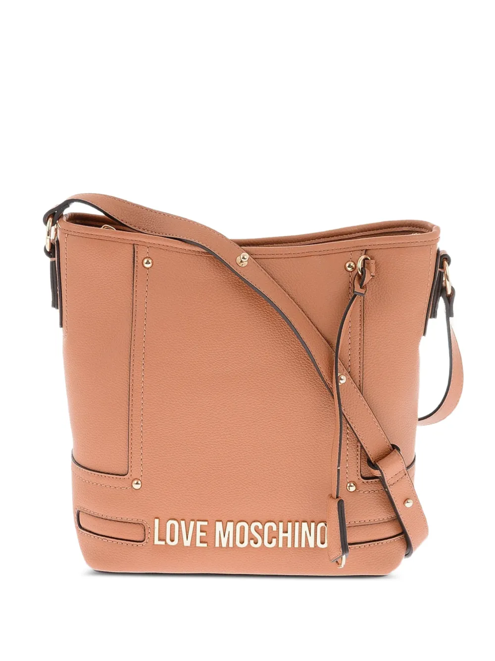 Love Moschino logo-lettering shoulder bag - Braun