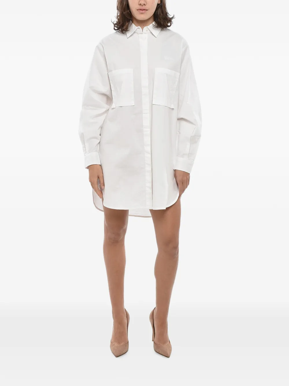 Diesel poplin double-pocket dress - Weiß