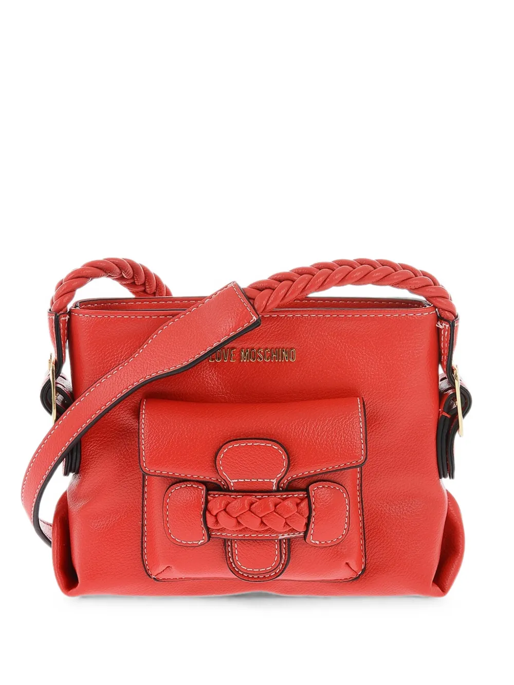 Love Moschino braided-detail cross body bag - Red