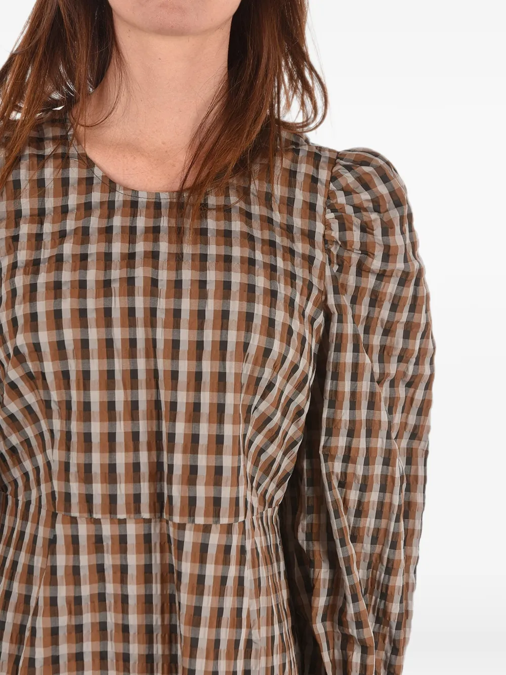 Baum Und Pferdgarten Aidine gingham-print mini dress Bruin