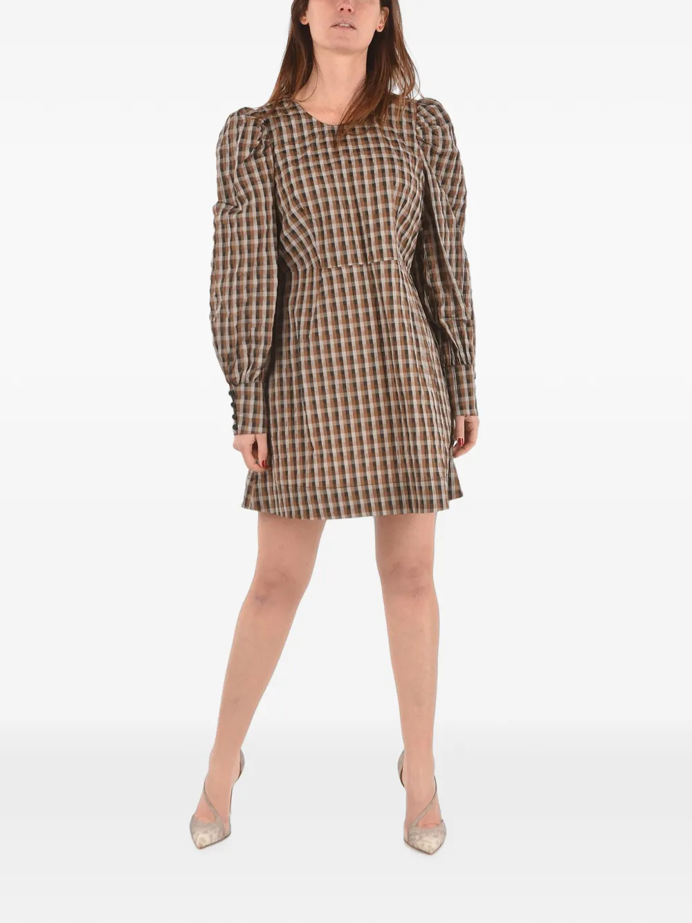 Baum Und Pferdgarten Aidine gingham-print mini dress Bruin
