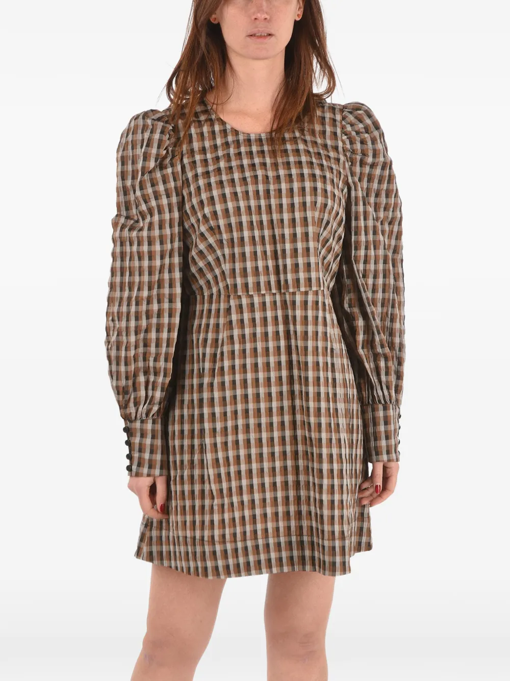 Baum Und Pferdgarten Aidine gingham-print mini dress Bruin