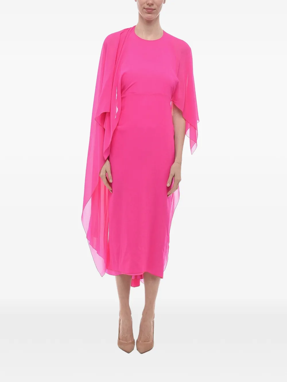 Stephan Janson Cosima batwing-sleeve silk midi dress