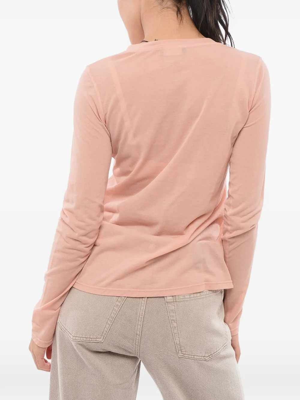 Roberto Collina long-sleeved crewneck T-shirt Roze
