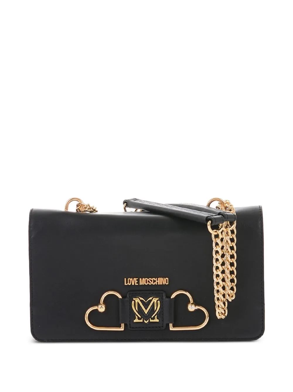 Love Moschino heart leather shoulder bag - Black