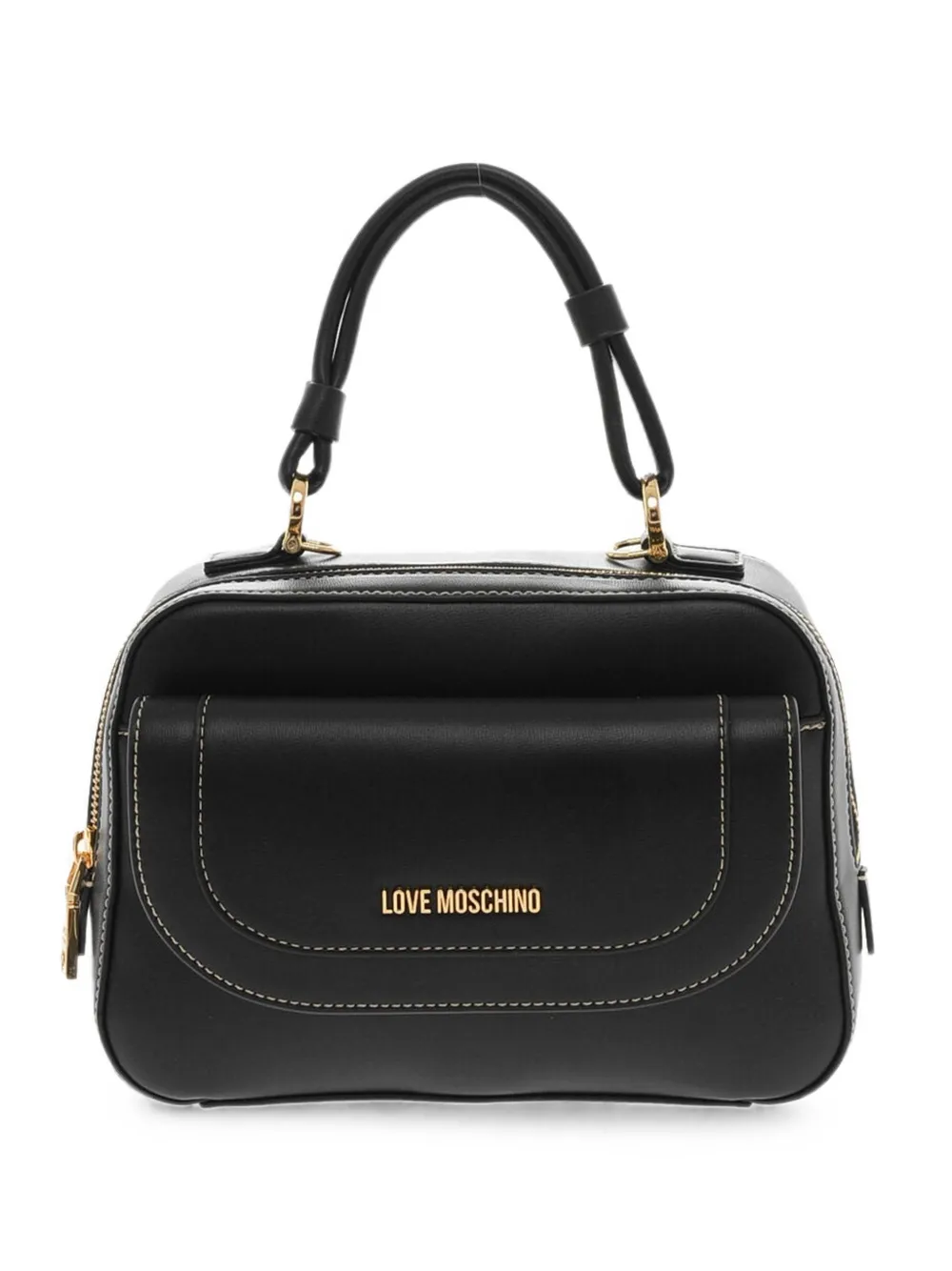 Moschino contrast-stitch top-handle tote bag - Black