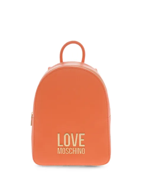 Moschino logo-plaque pebbled-effect backpack