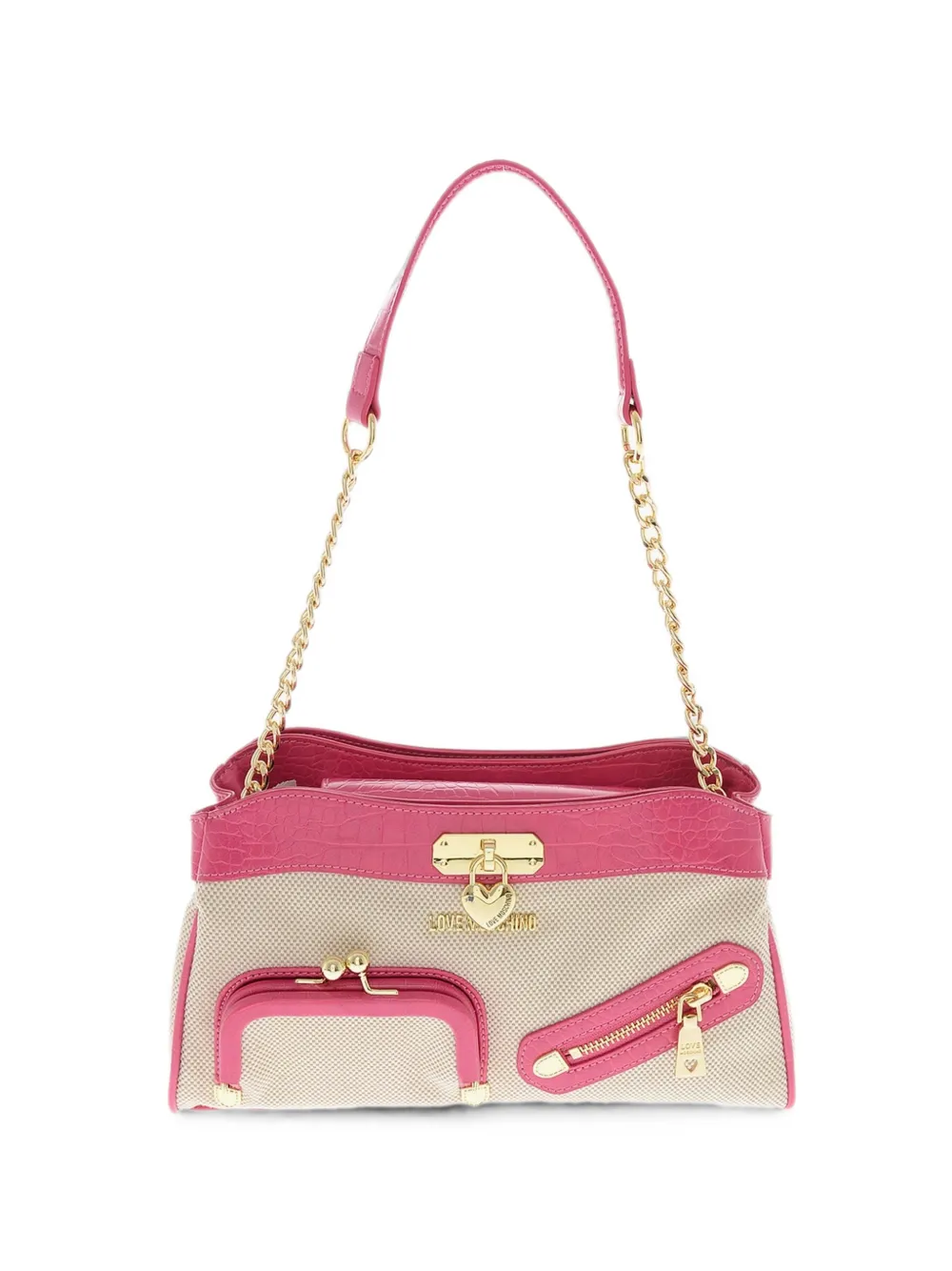 Moschino crocodile-effect shoulder bag - Neutrals