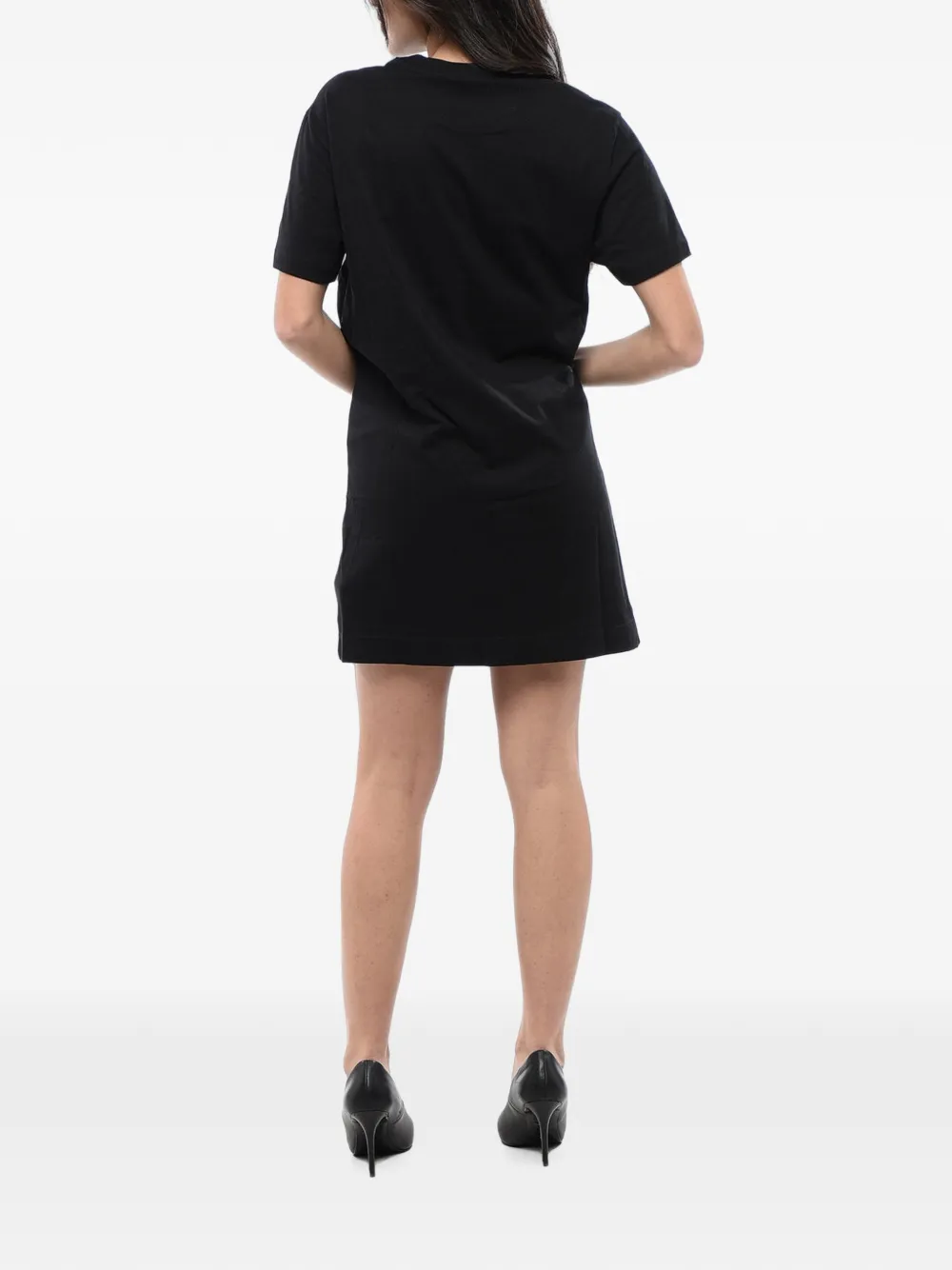 Diesel logo-print jersey T-shirt dress Zwart