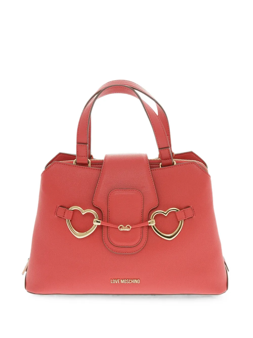 Moschino heart-motif grained-effect tote bag - Rot
