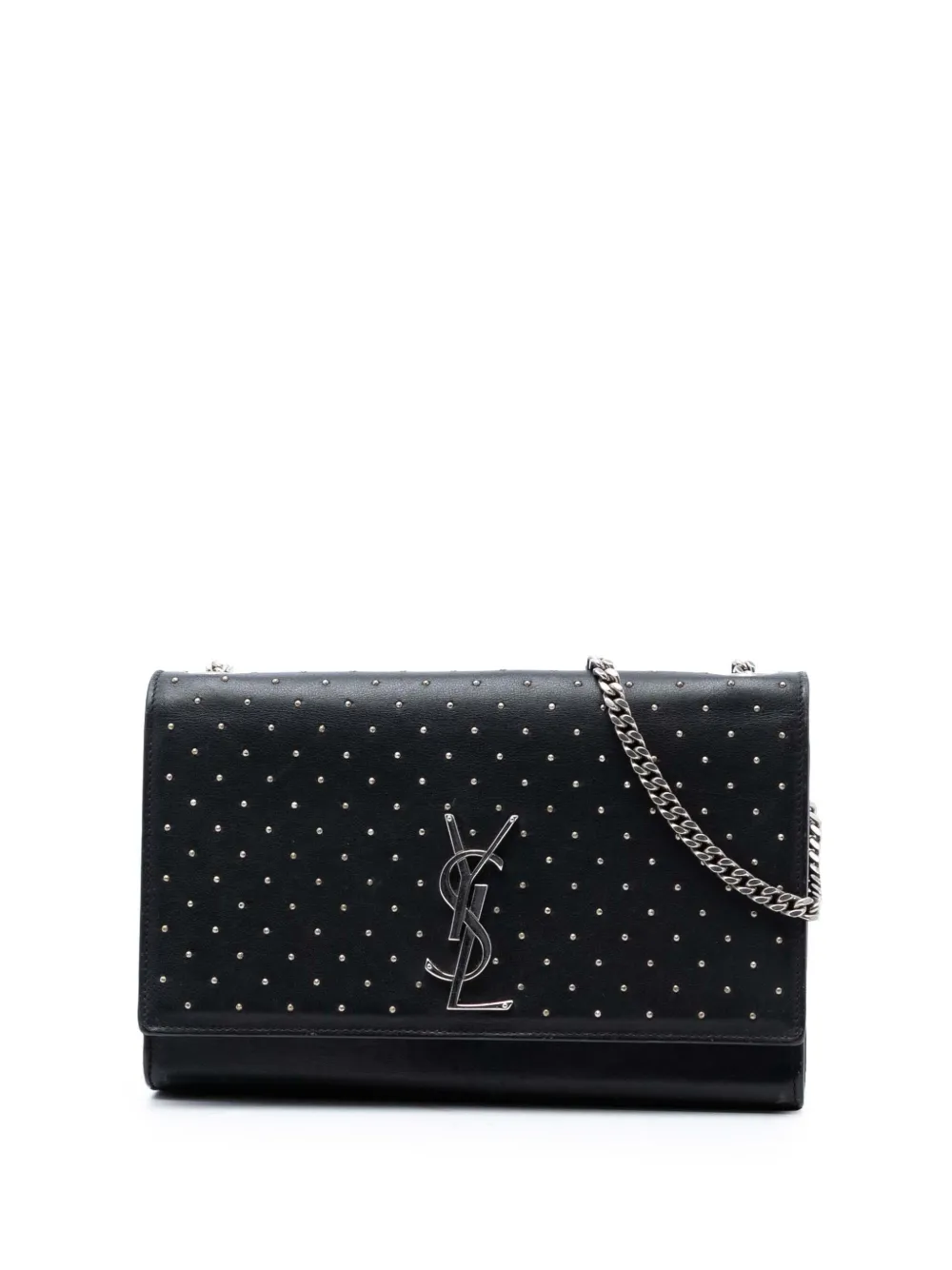 Saint Laurent Pre-Owned 2014 Medium Leather Studded Monogram Kate crossbody bag - Schwarz