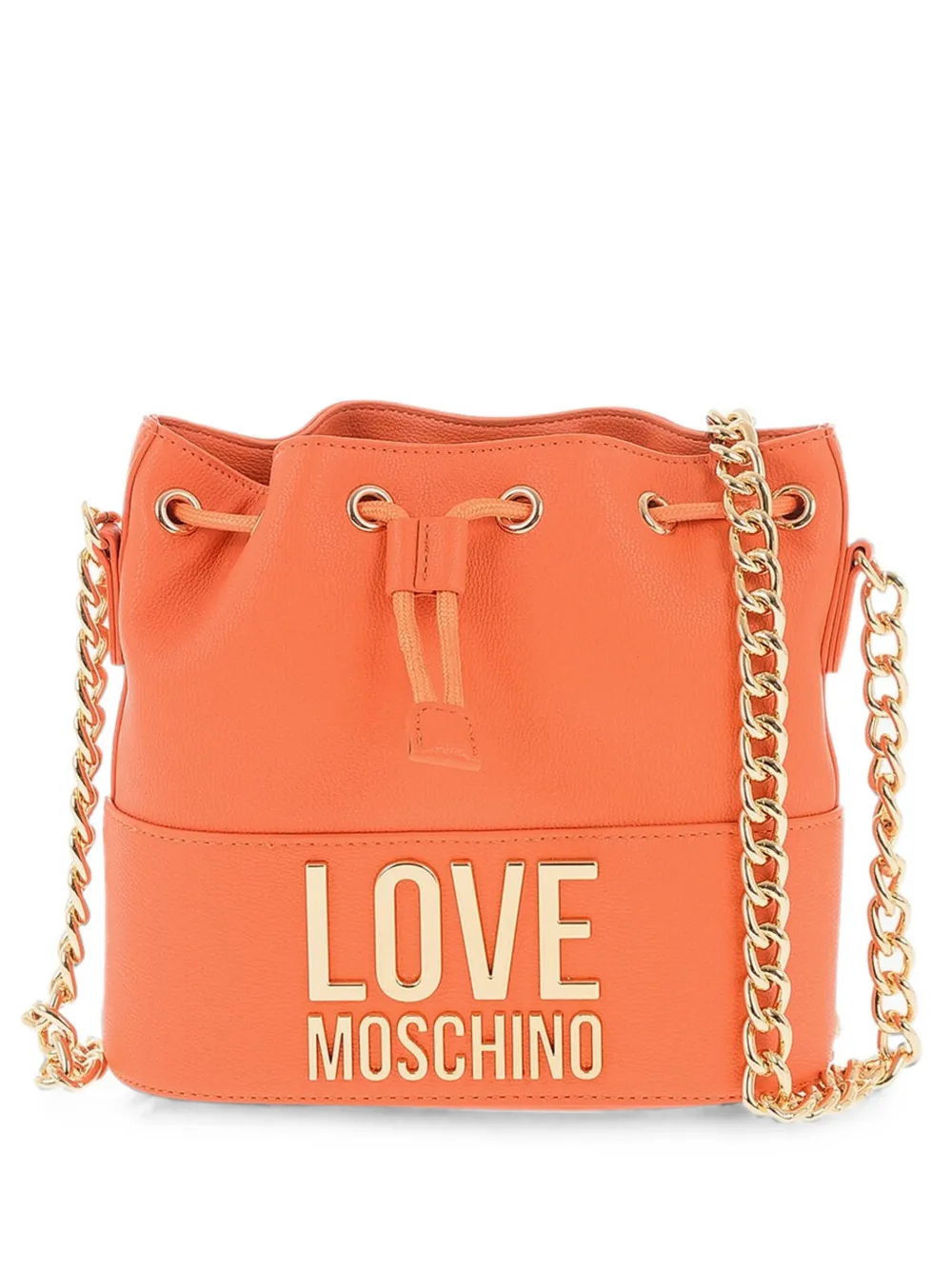 Moschino chain-strap bucket bag - Orange