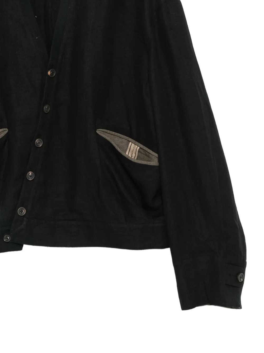 Ziggy Chen Jack met asymmetrische sluiting en vlakken Zwart