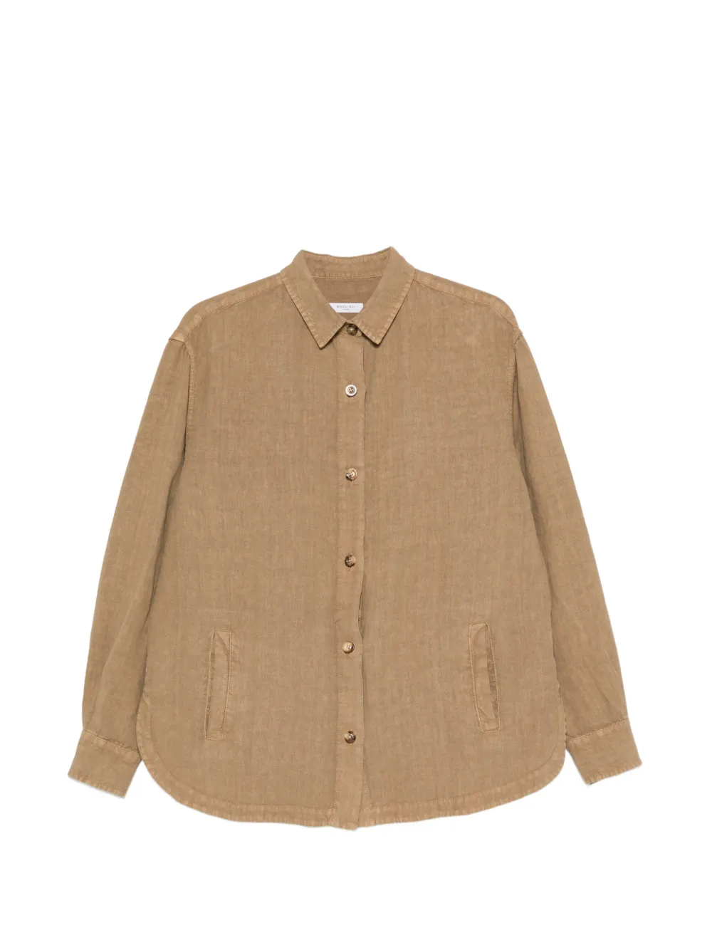 Boglioli button-down curved-hem shirt - Toni neutri