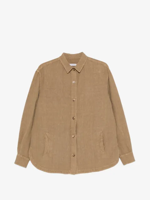 Boglioli button-down curved-hem shirt