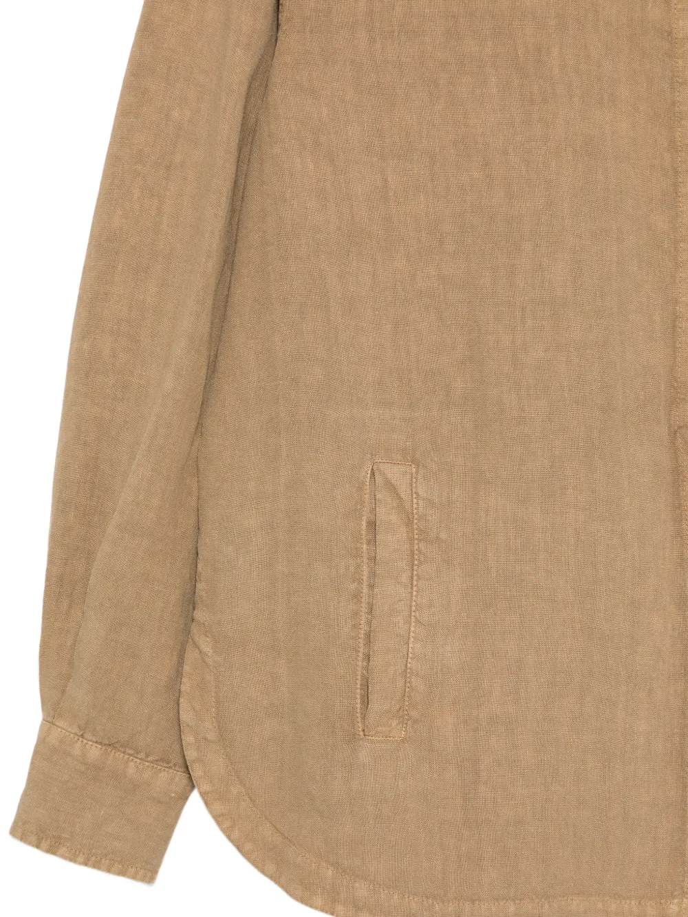 Boglioli Button-down blouse met gewelfde afwerking Beige