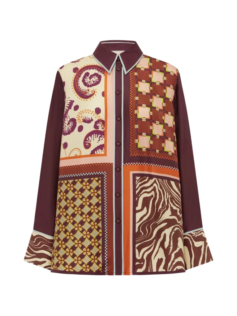 ALEMAIS Wilson mix-print shirt - Red