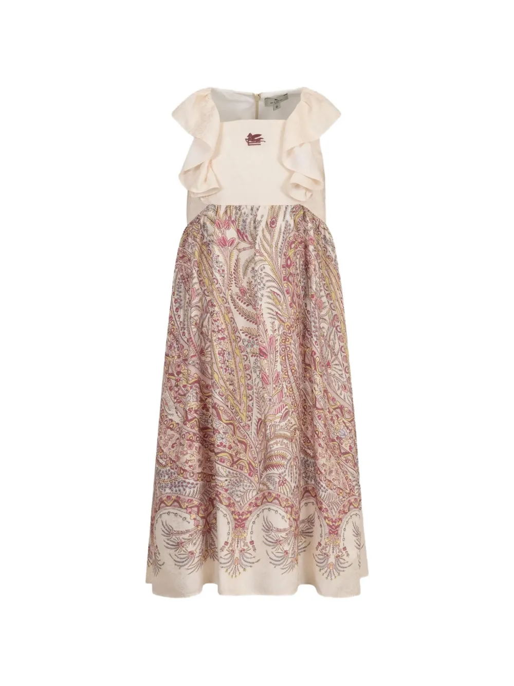 ETRO KIDS ruffled paisley-print dress - Toni neutri