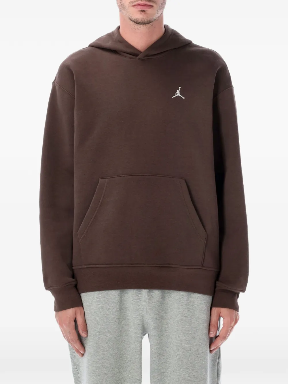 Jordan Brooklyn logo-embroidered hoodie - Marrone