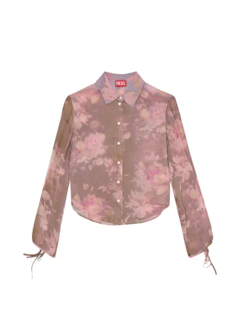 Diesel chiffon shirt with all-over floral print