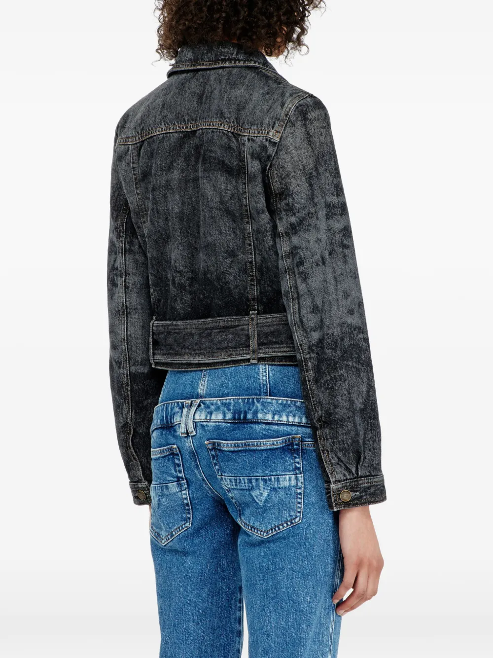 Diesel De-Legend-S denim jack met ceintuur Zwart