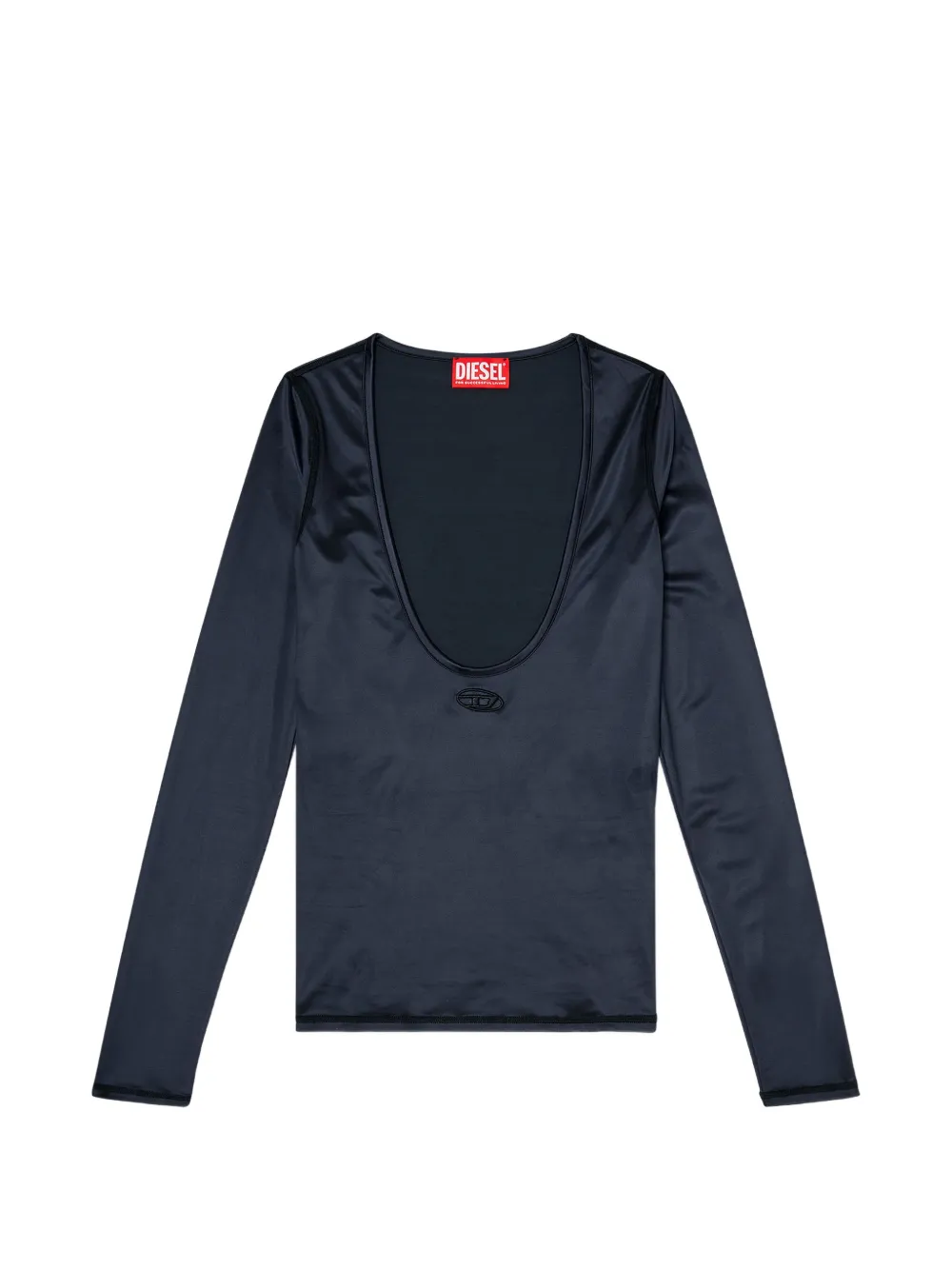 Diesel T-Elphin-Ls Oval D scoop-neck top - Grigio