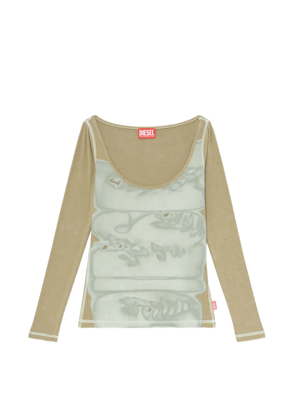 Diesel ribbed-knit digital-print top