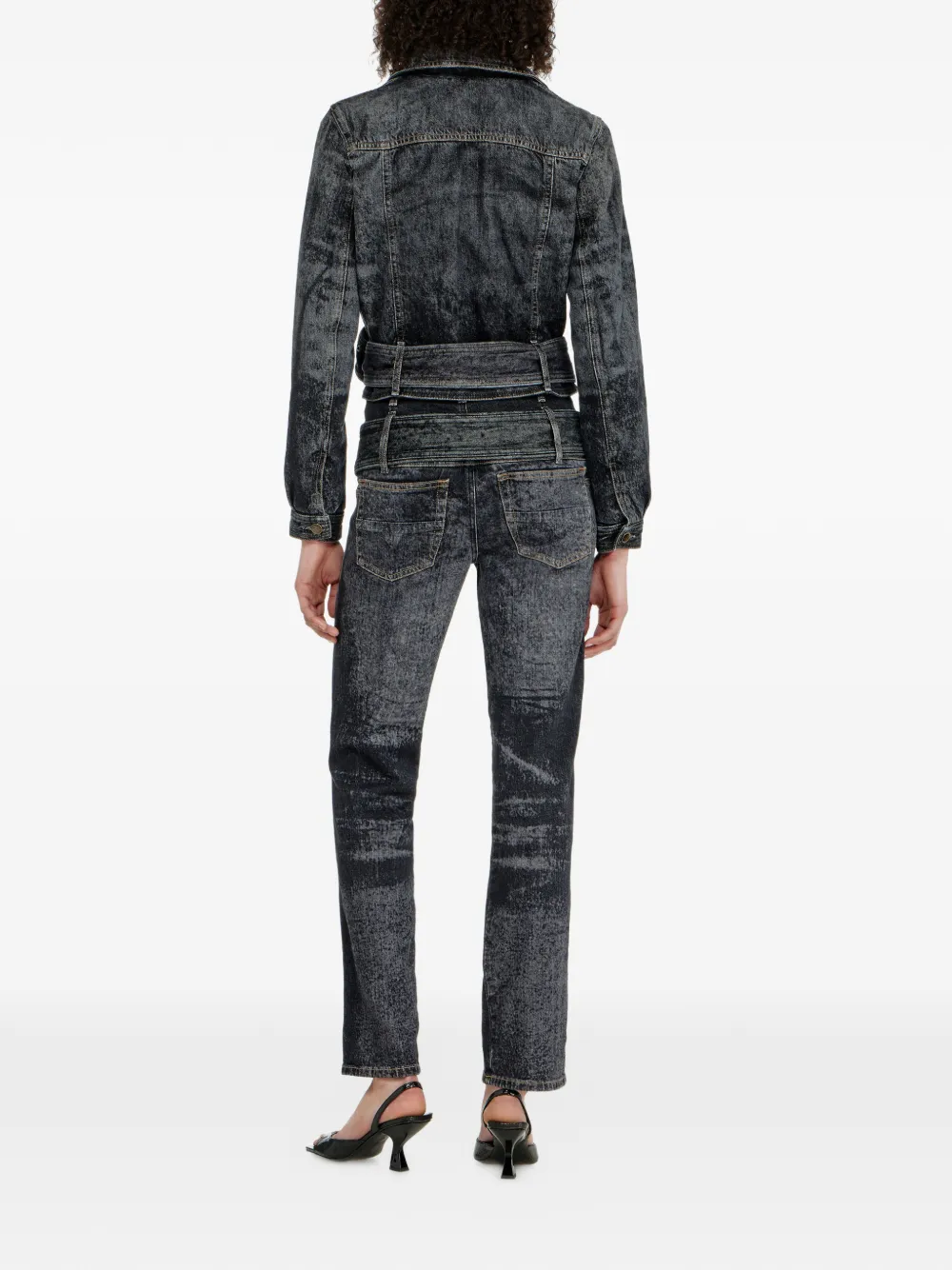 Diesel D-Gorina jeans met ceintuur Zwart