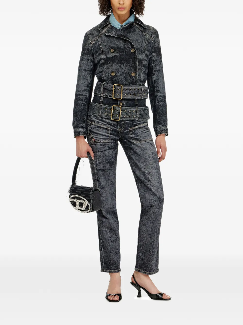 Diesel belted D-Gorina jeans - Nero