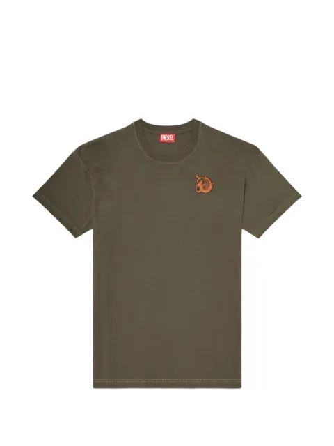 Diesel embroidered flock-print T-shirt