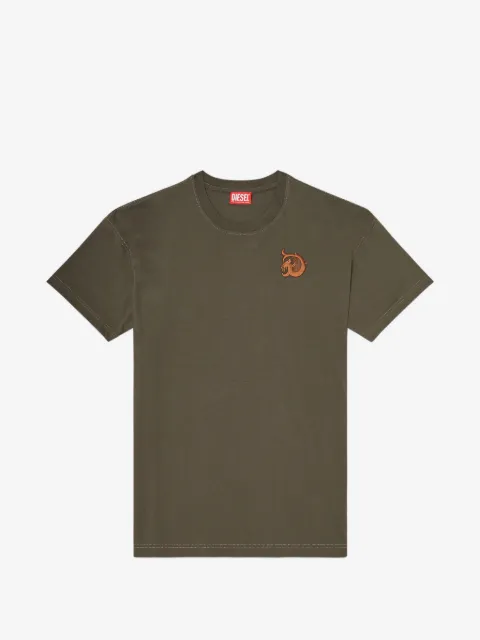 Diesel t-shirt à broderies et imprimé floqué