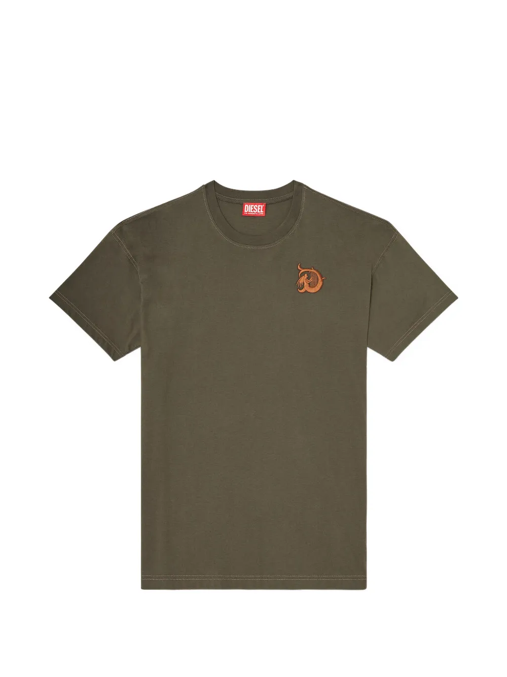 Diesel T-shirt met geborduurde print Groen