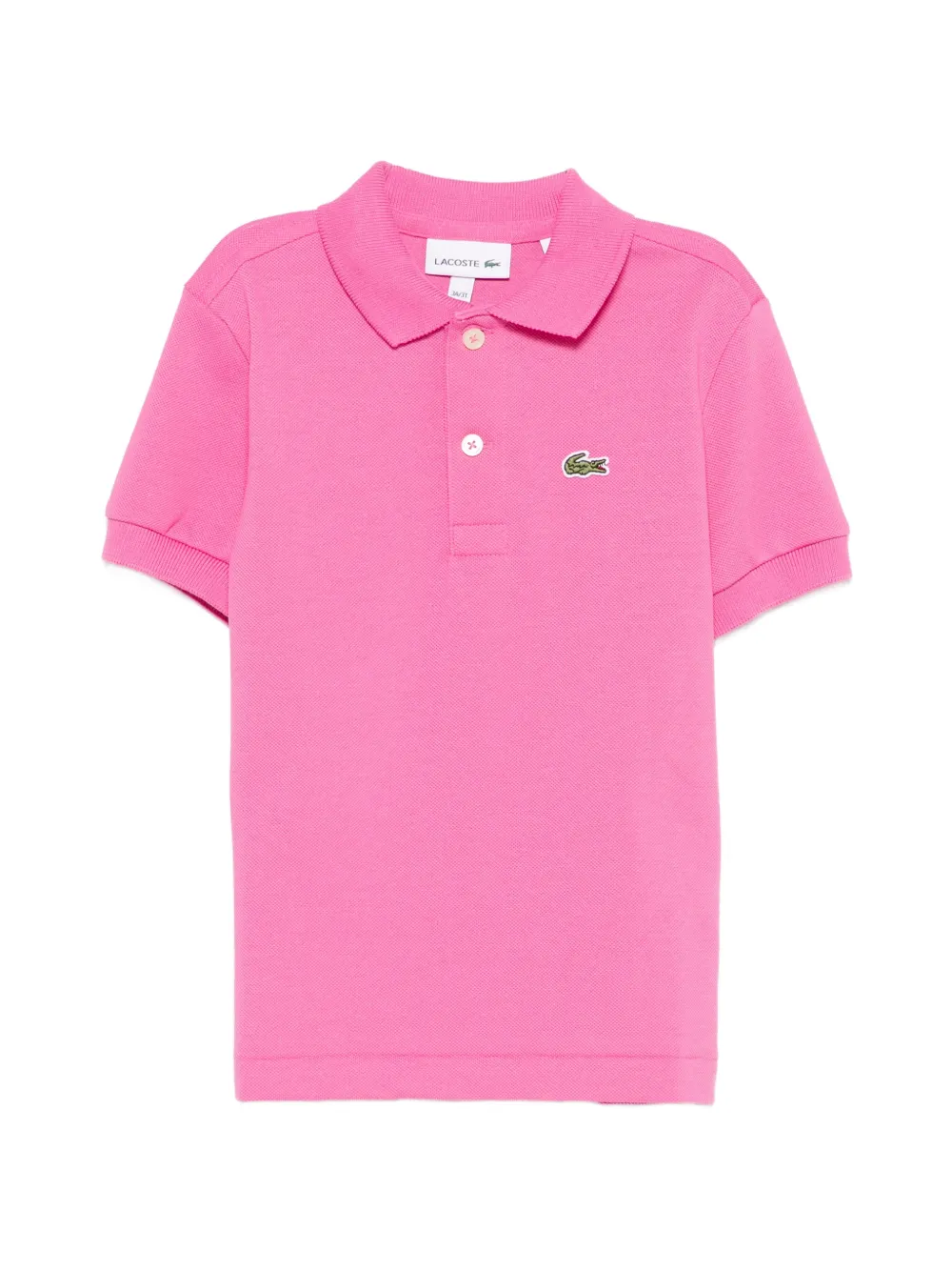Lacoste Kids logo-patch piqué polo shirt - Rosa