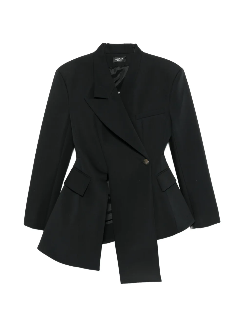 A.W.A.K.E. Mode asymmetric-hem single-breasted blazer - Nero