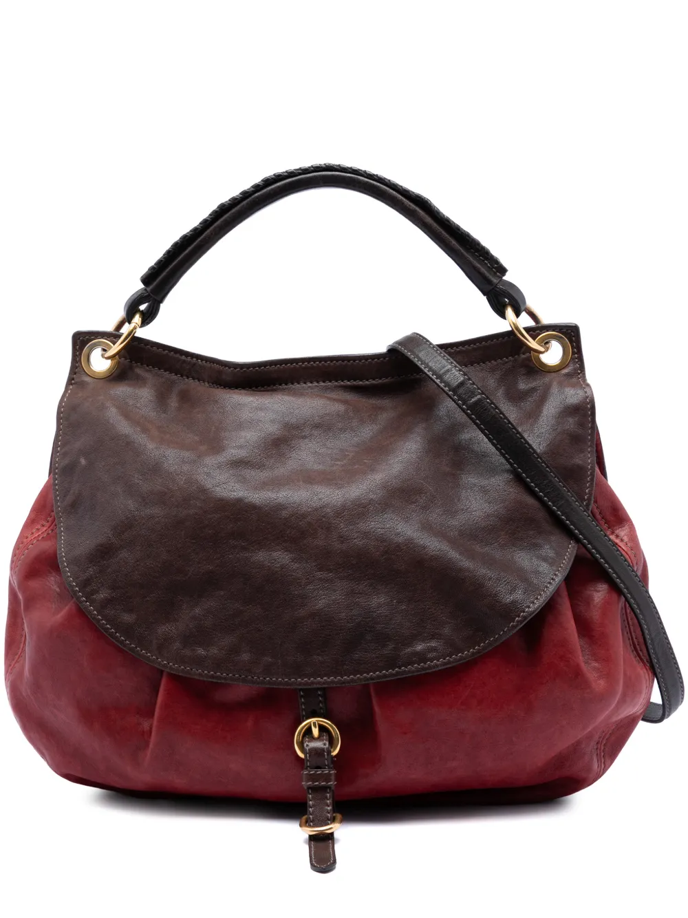 Miu Miu Pre-Owned 2010-2026 Bicolor Nappa Aviator Top Handle Bag satchel - Rosso