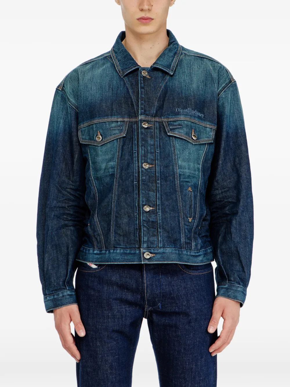 Diesel D-Denver-Cl trucker denim jack Blauw