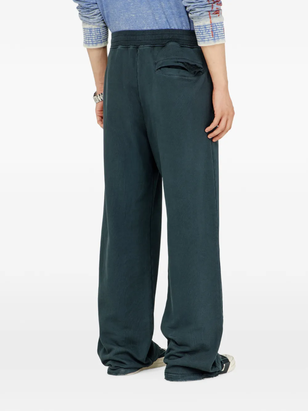 Diesel Gerafelde joggingbroek met kristallen details Blauw