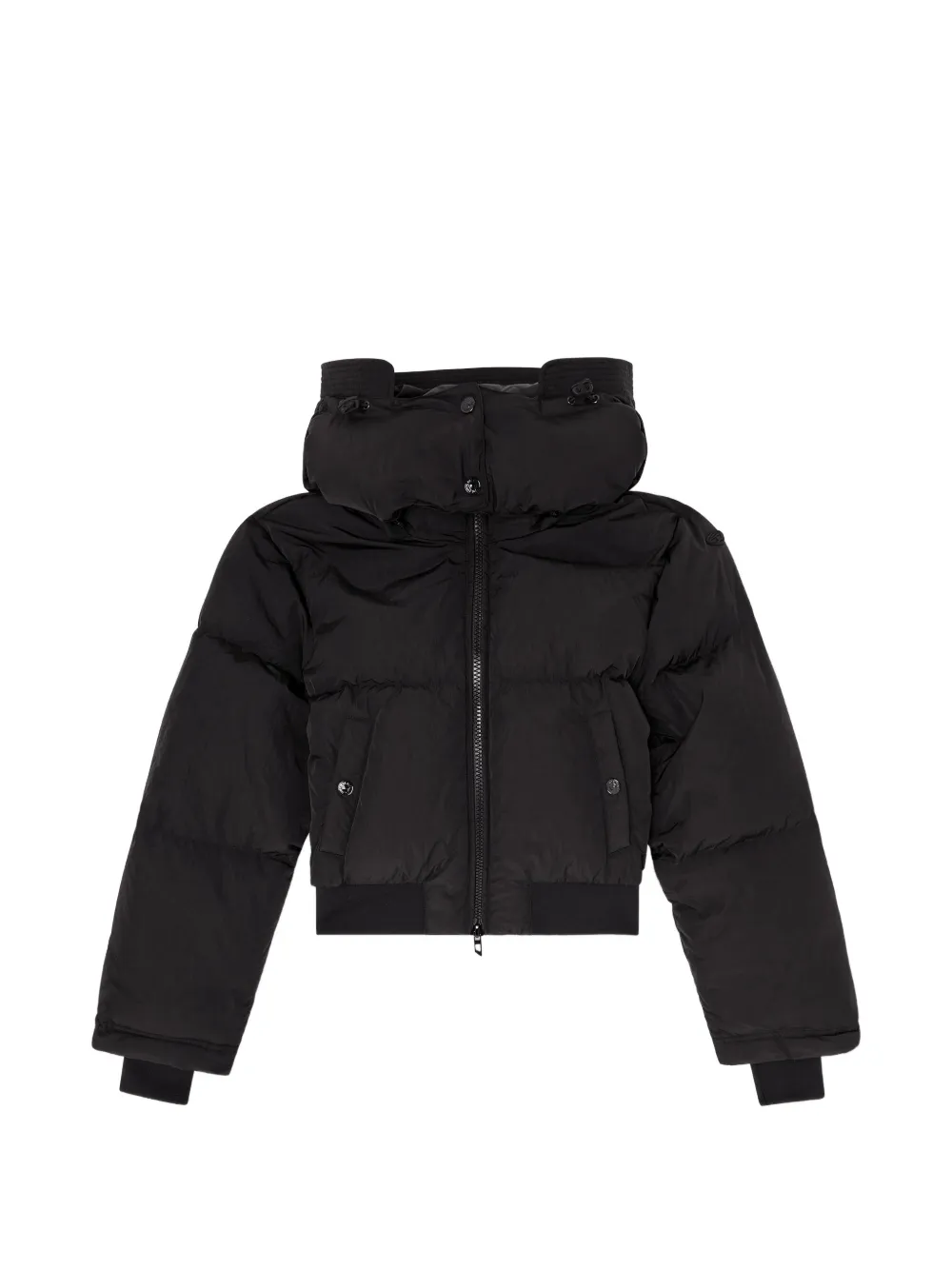 Diesel wrinkled-nylon down puffer jacket with detachable hood - Schwarz