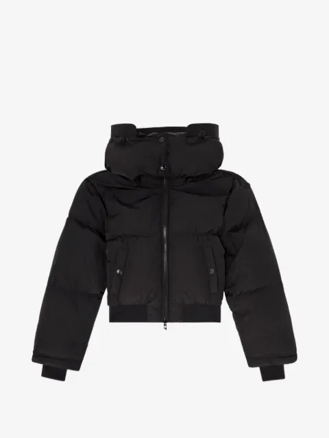 Diesel wrinkled-nylon down puffer jacket with detachable hood