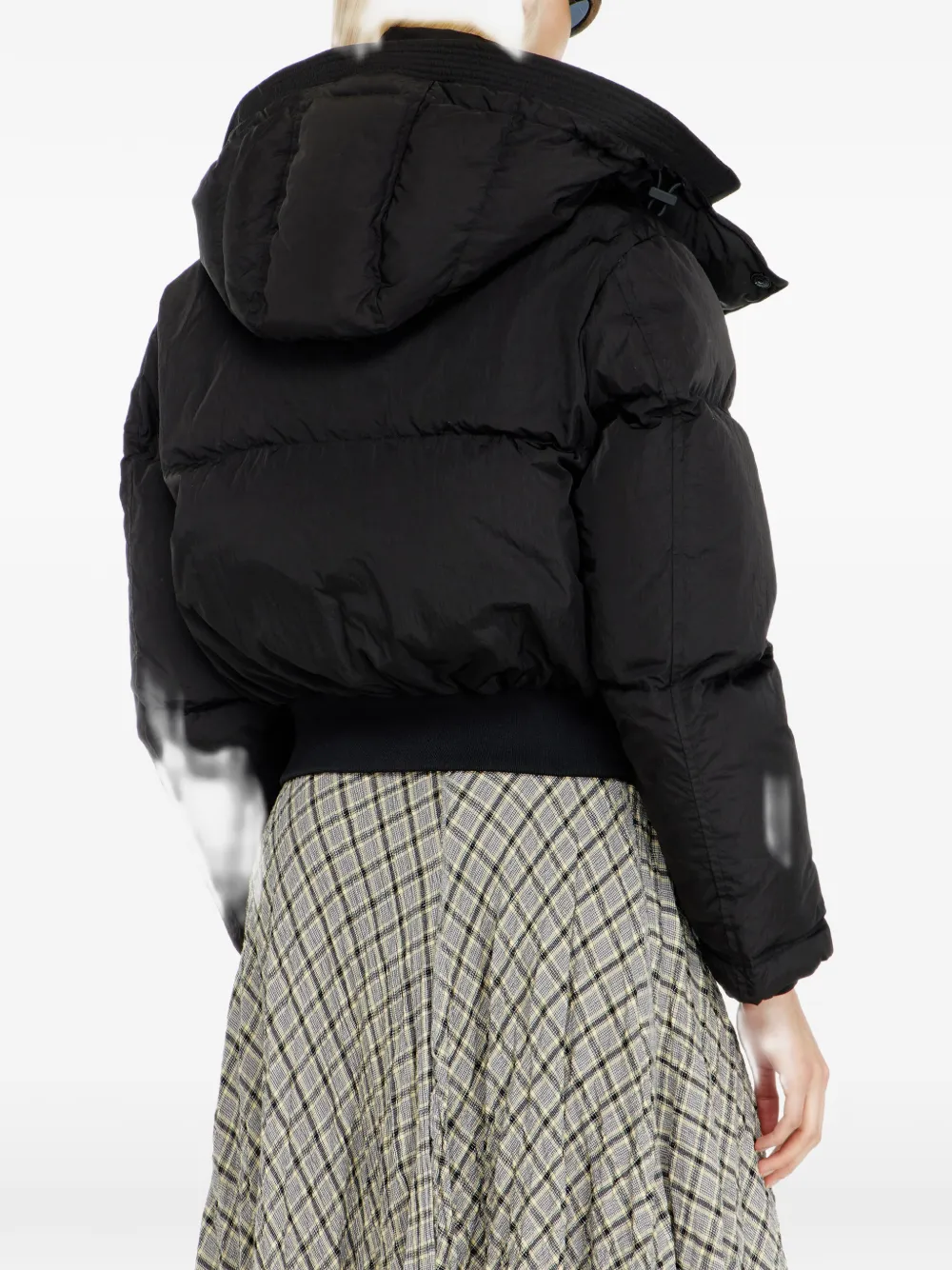 Diesel Nylon donsjack met afneembare capuchon en gekreukt effect Zwart